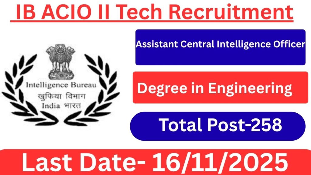 IB ACIO Tech II Recruitment 2025