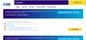 SBI Specialist Officer Recruitment 2025