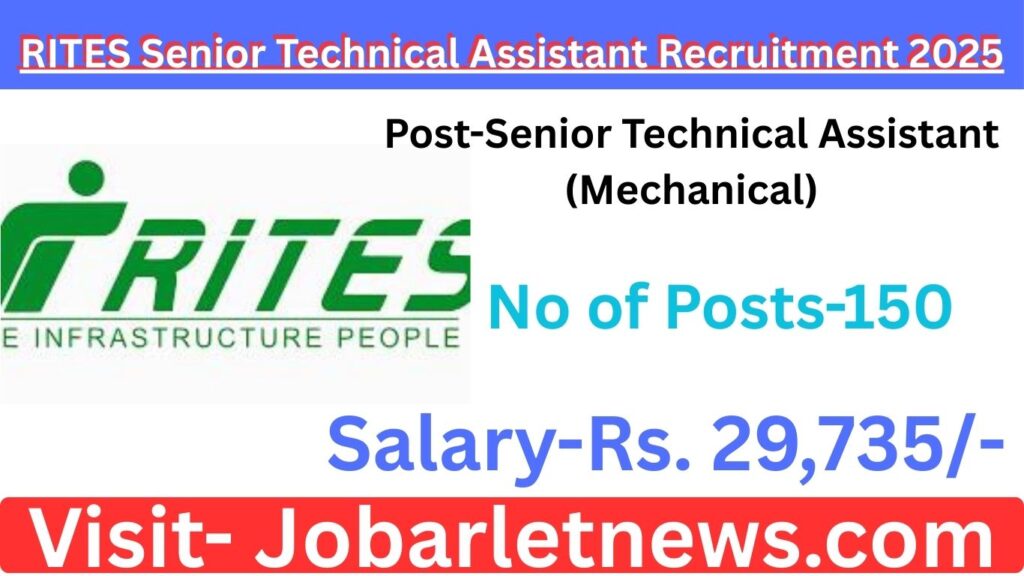 RITES Senior Technical Assistant Recruitment 2025