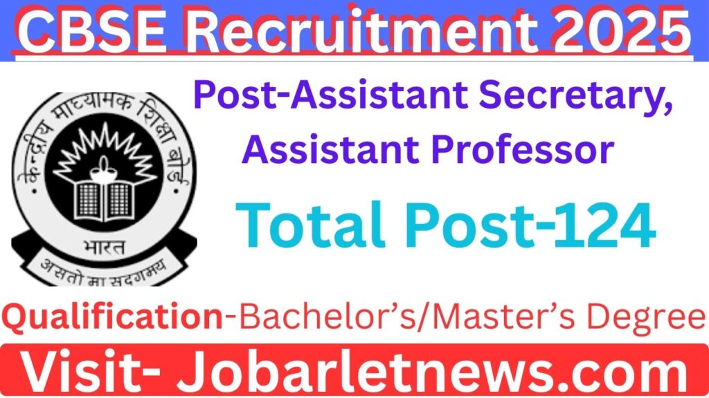 CBSE Recruitment 2025 apply online for 124